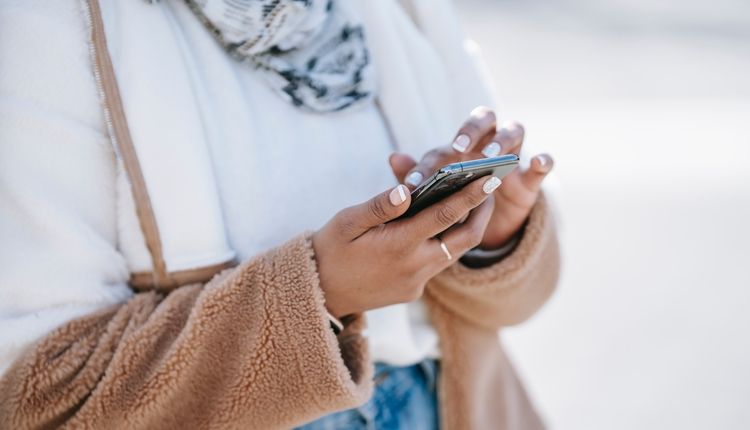 Woman using a smartphone